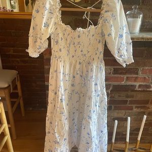 Hill House Nesli Nap Dress - Blue Botanical (S)